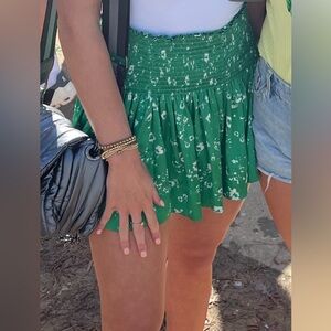 Green and White Erica Koch Skirt